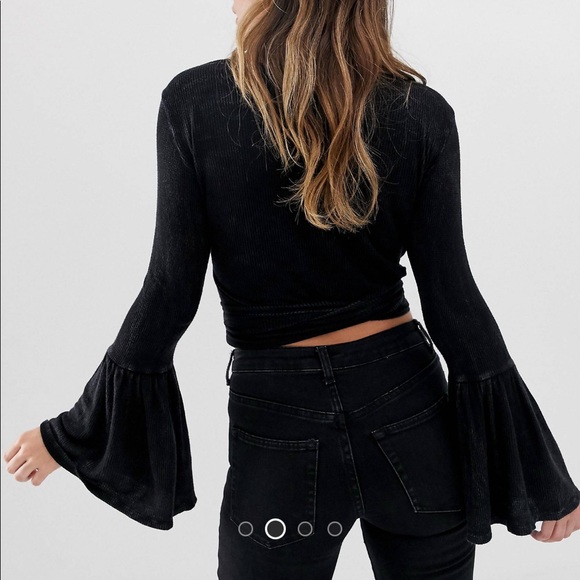 NYTT Lucy Bell Sleeve Wrap Around Top - Picture 3 of 9